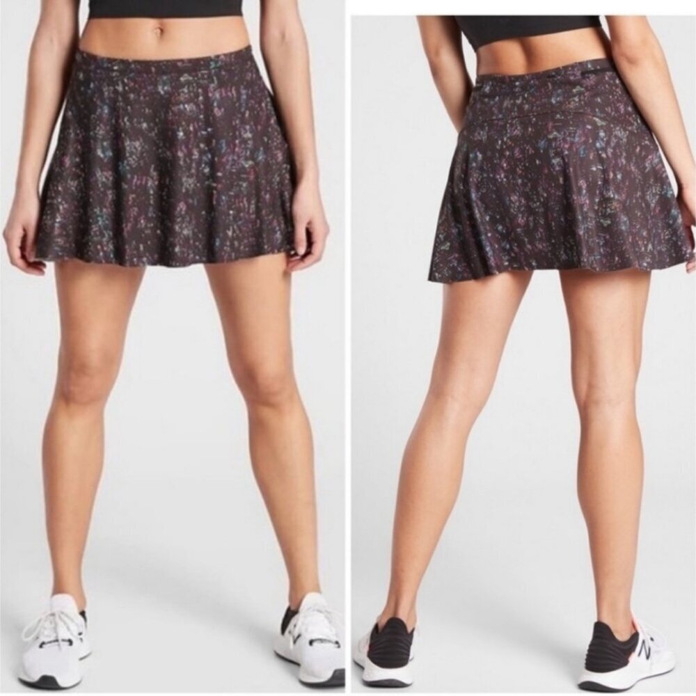 Athleta Match Point Printed Skort 13.5” Size L Sport Athleisure Tennis Workout